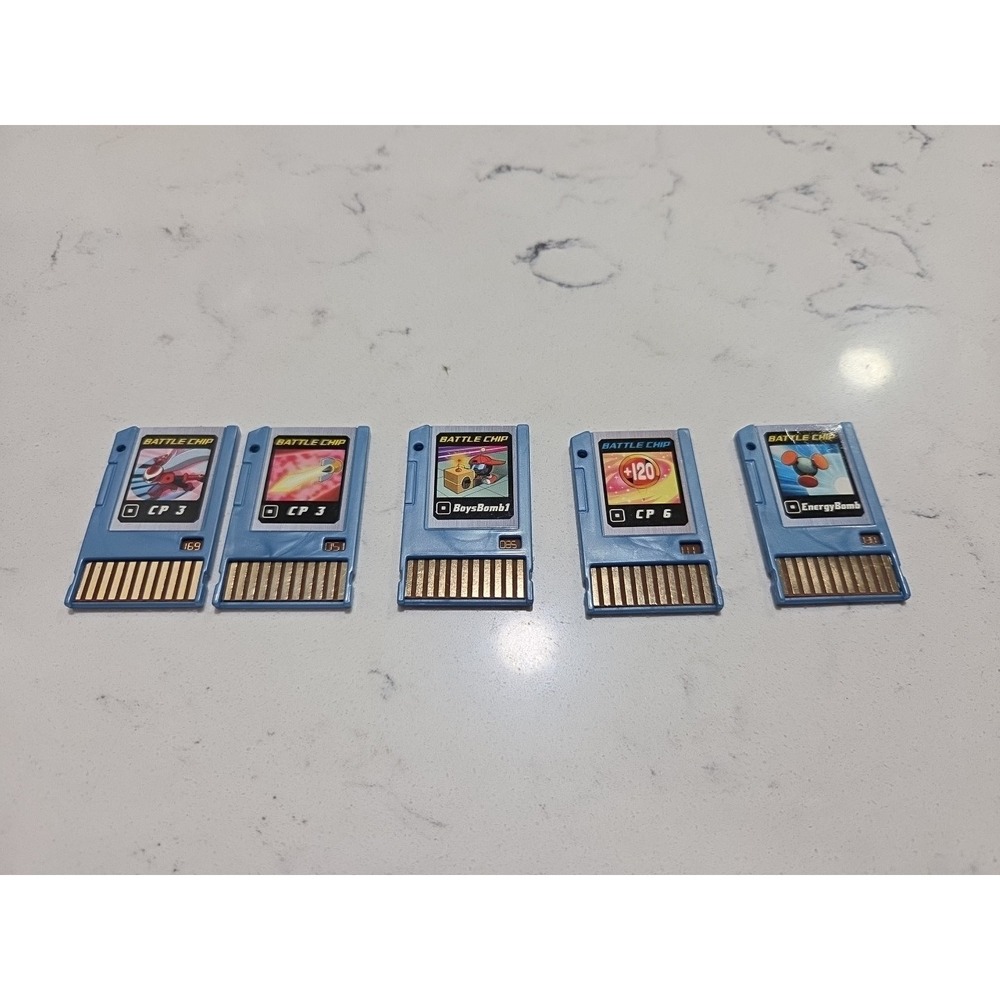 Lot of 5 Mega Man NT Warrior Advanced Pet Battle Chips Takara 2004